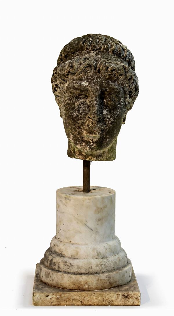 TESTA DI DIANA IN MARMO BIANCO, XVIII SECOLO