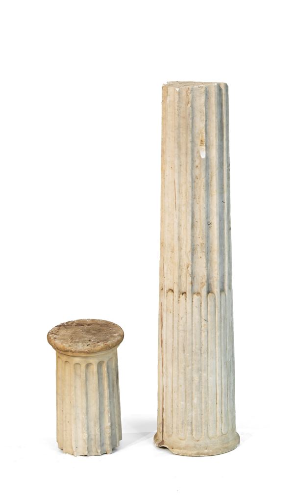 COLONNA IN TRAVERTINO, FINE XVIII SECOLO