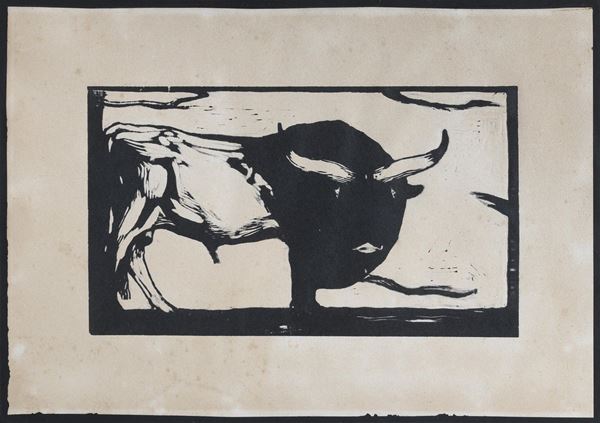 XILOGRAFIA IL TORO DI DUILIO CAMBELLOTTI, 1921