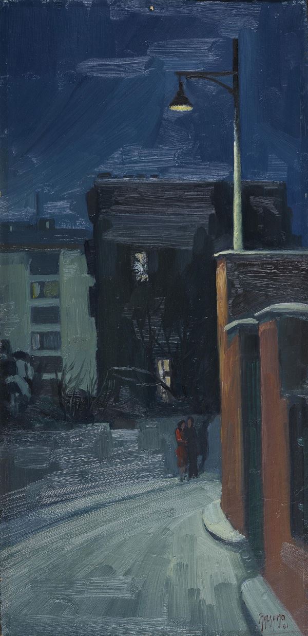 DIPINTO SCORCIO NOTTURNO F.TO BALSAMO, 1961