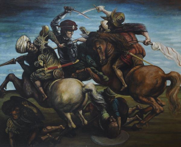 DIPINTO BATTAGLIA DI ANGHIARI DI  TIHOMIR BIRES