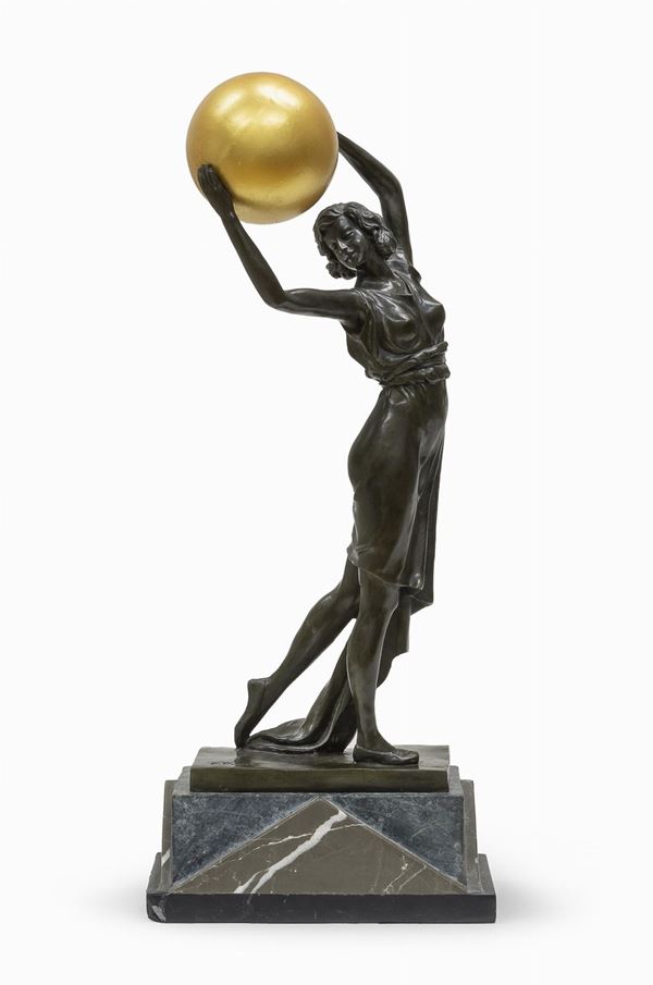 BRONZO DANZATRICE DI FERDINAND PREISS