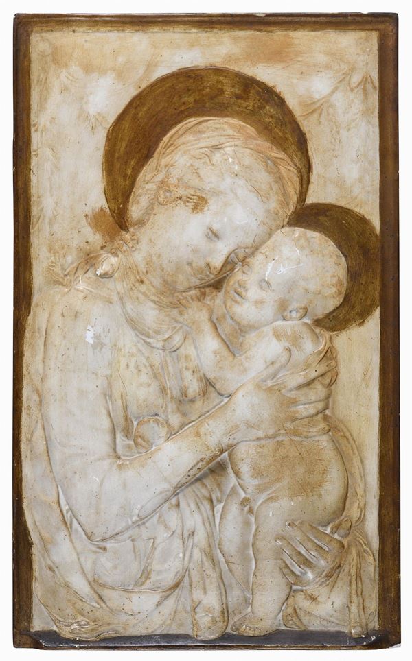 BASSORILIEVO MADONNA CON BAMBINO DA DONATELLO, XX SECOLO