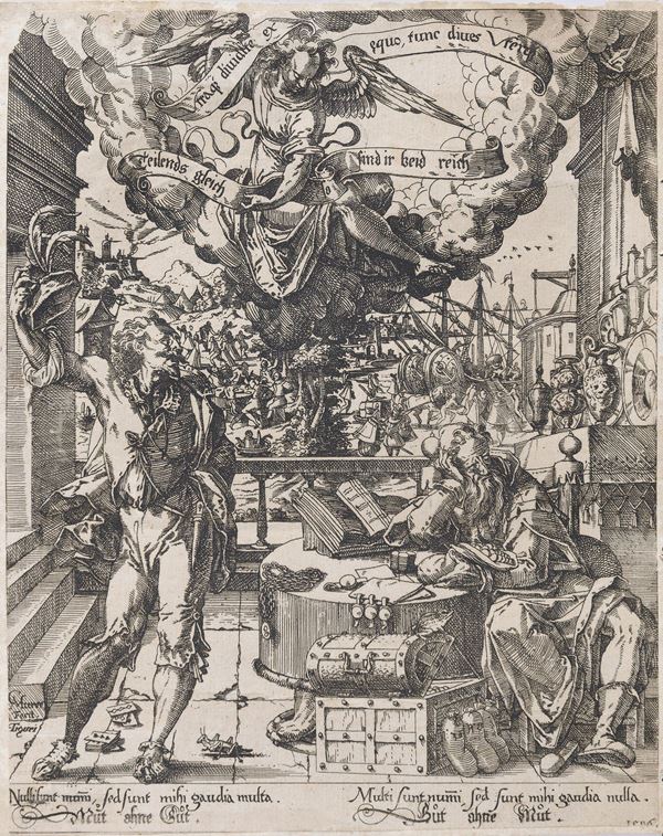 INCISIONE ALLEGORIA DI CHRISTOPH MURER