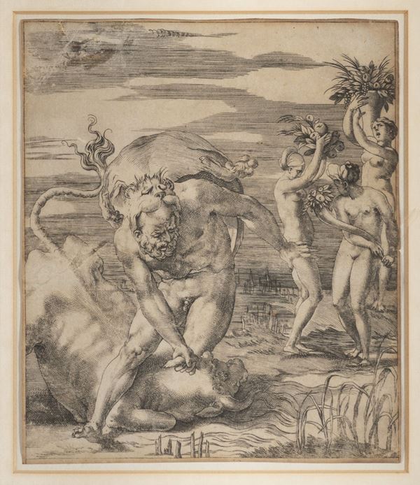 DUE INCISIONI ERCOLE E GALATEA