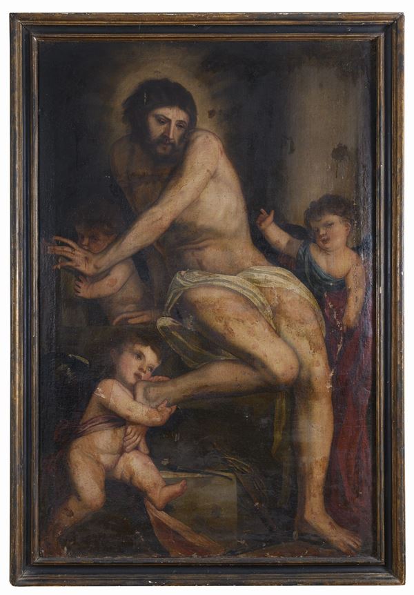 CRISTO CONFORTATO DAGLI ANGELI DELLA BOTTEGA DEL PADOVANINO