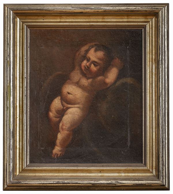 PUTTO TRA LE NUBI DI PITTORE BOLOGNESE