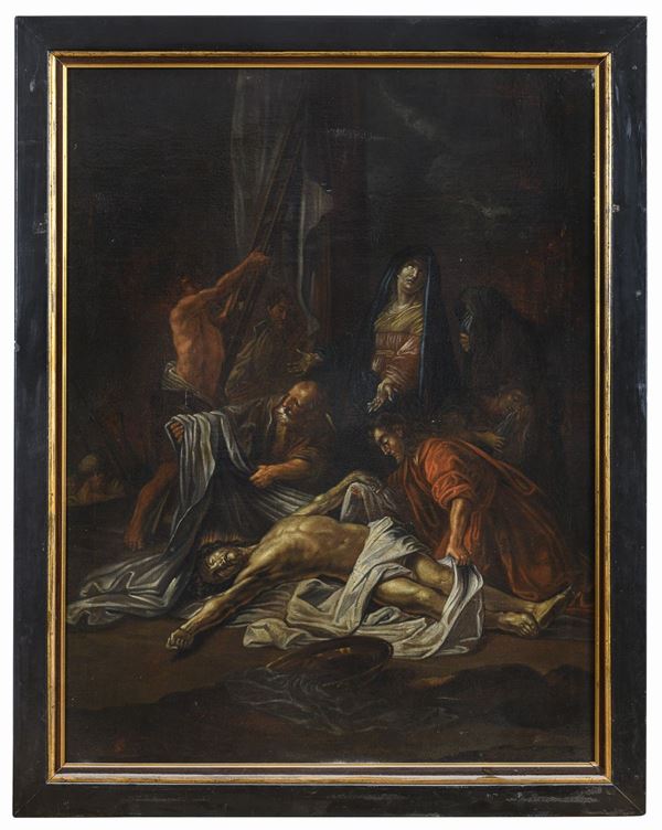 COMPIANTO SU CRISTO MORTO DI SEGUACE DI ANTON VAN DYCK