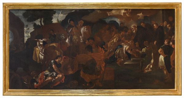 DIPINTO SAN BENEDETTO DELLA BOTTEGA DI FRANCESCO SOLIMENA