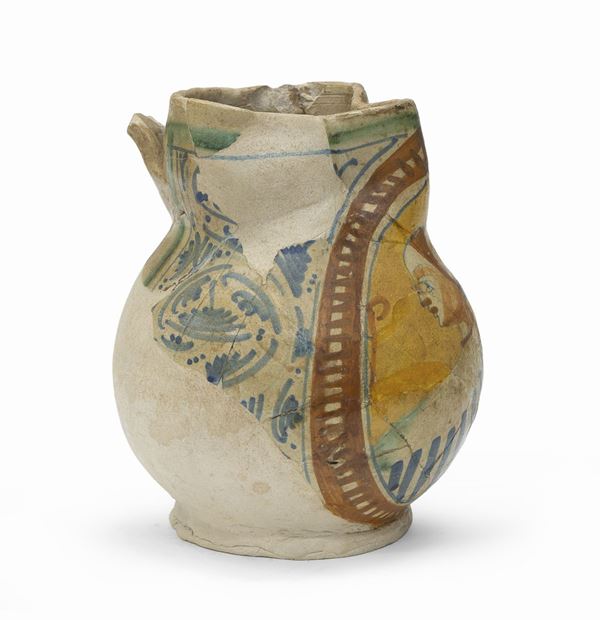 BROCCA IN MAIOLICA, ITALIA MERIDIONALE XVI SECOLO