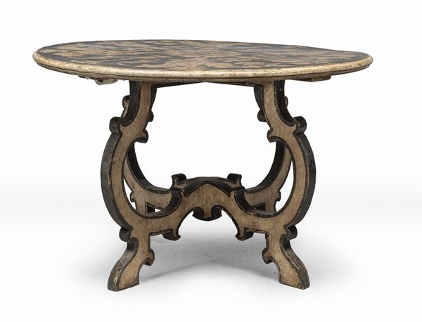 TAVOLO IN LEGNO LACCATO, MARCHE XVIII SECOLO