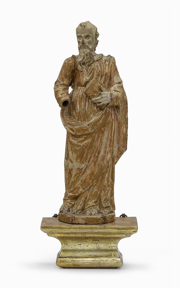 SCULTURA IN LEGNO LACCATO, ITALIA SETTENTRIONALE XVII SECOLO