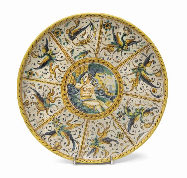 ALZATA IN MAIOLICA, CASTELLI FINE XVIII SECOLO