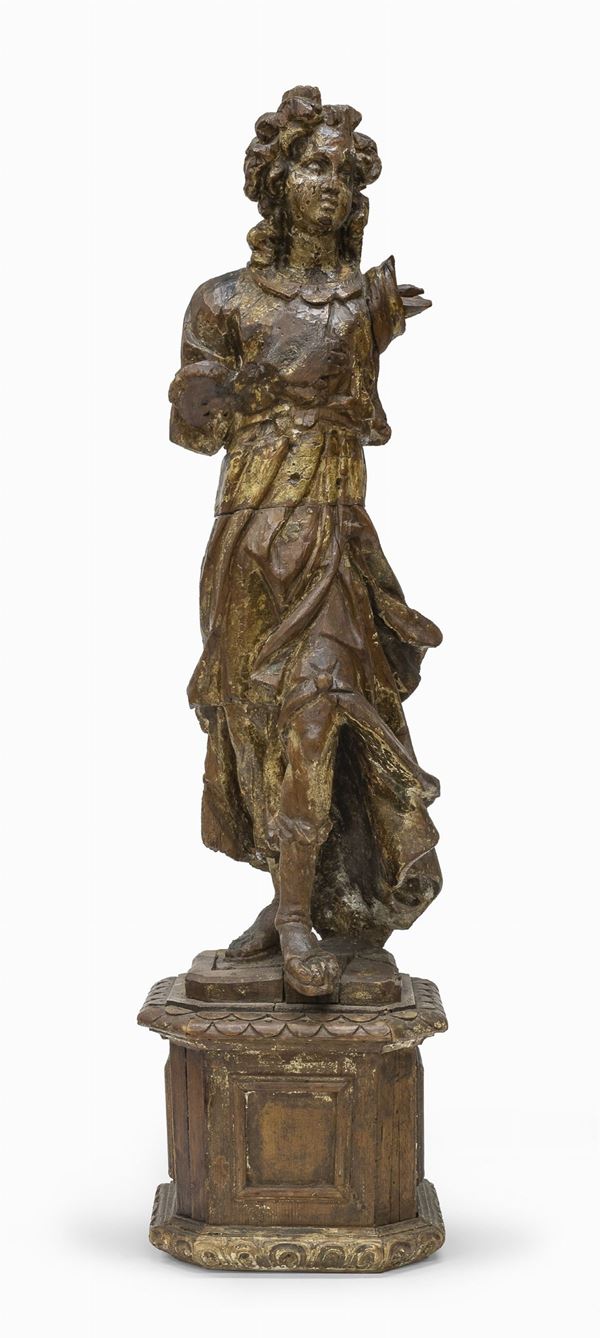 SCULTURA IN LEGNO DORATO, ITALIA CENTRALE XVII SECOLO