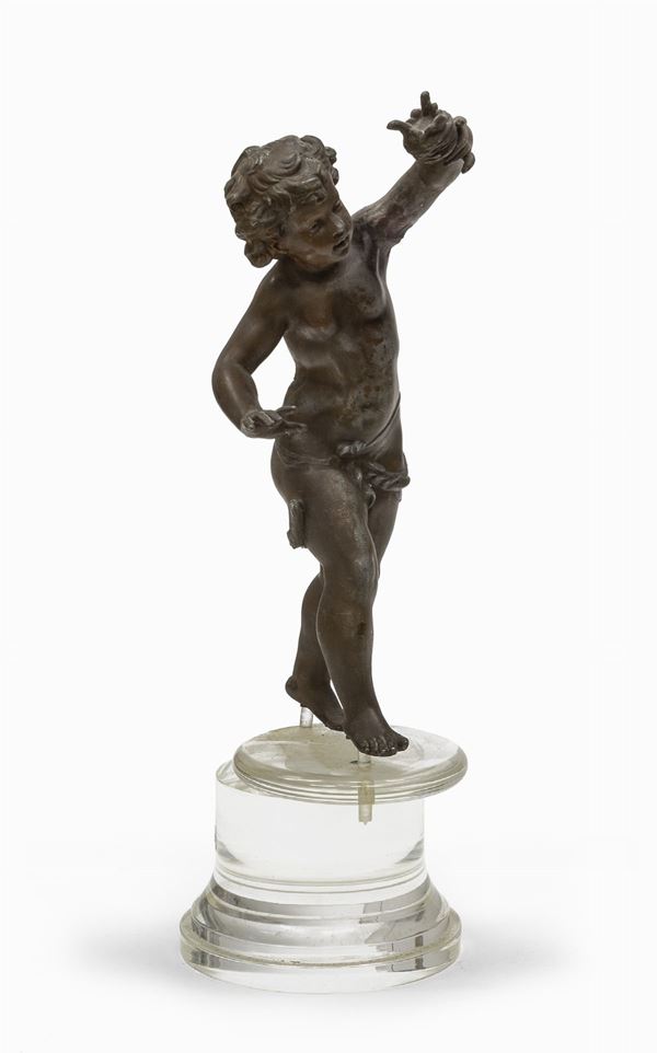 SCULTURA DI PUTTO IN ANTIMONIO