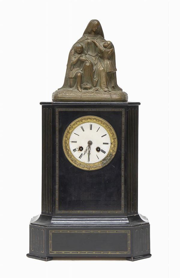 OROLOGIO DA TAVOLO IN LEGNO EBANIZZATO, FRANCIA