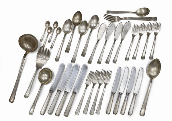 SERVIZIO DI POSATE IN ARGENTO, REGNO D'ITALIA 1890 ca.