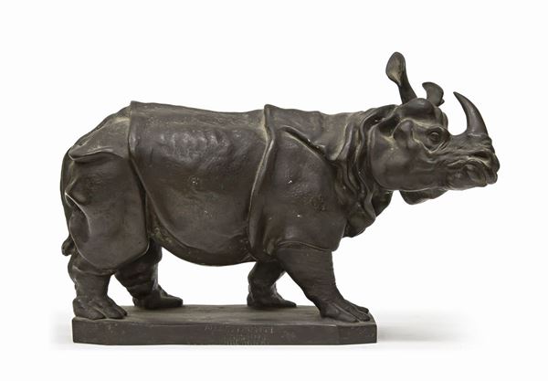 SCULTURA DI RINOCERONTE IN BRONZO, ALLESTIMENTI CASTELLI BOLOGNA