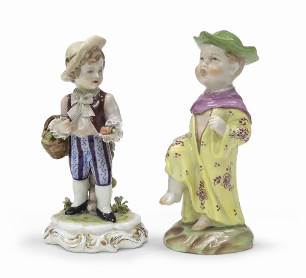 DUE FIGURE IN PORCELLANA, GINORI INIZI XX SECOLO