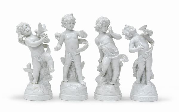QUATTRO PUTTI IN PORCELLANA, GINORI