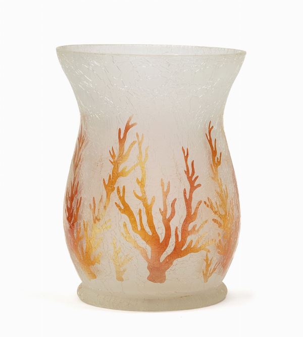 VASO IN VETRO DECORO A CORALLI