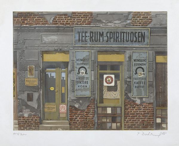 LITOGRAFIA FACCIA TA DI PALAZZO 1988