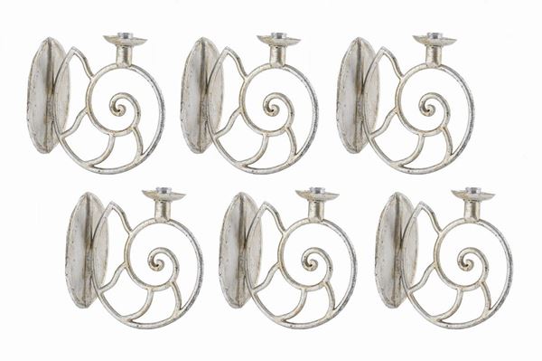 SEI APPLIQUES IN METALLO