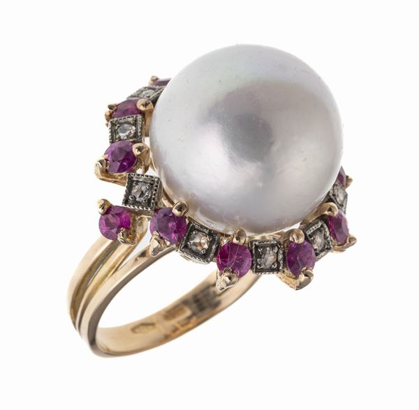 ANELLO CON DIAMANTI E RUBINI
