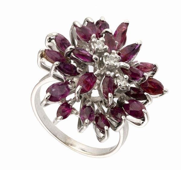 ANELLO CON RUBINI E BRILLANTI