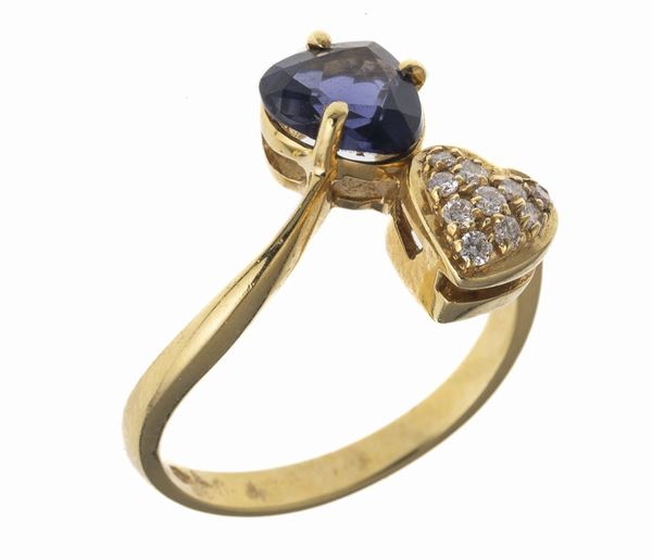 ANELLO CON BRILLANTI E LOCITE