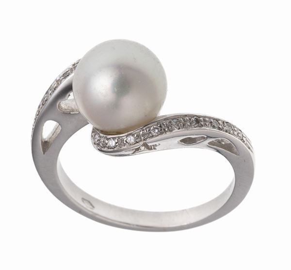 ANELLA CON PERLA E BRILLANTI