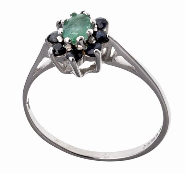 ANELLO CON SMERALDO E ZAFFIRI