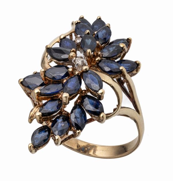 ANELLO CON ZAFFIRI E BRILLANTI