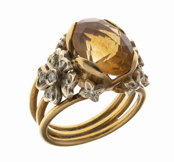 ANELLO CON TOPAZIO E BRILLANTI