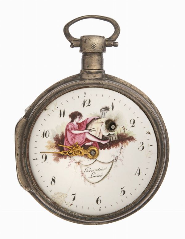 OROLOGIO DA TASCA IN ARGENTO, CHARLES GIRARDIER LAINÈ GINEVRA