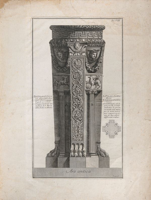 INCISIONE ARA ANTICA F.TA F. PIRANESI