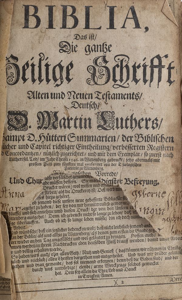 VOLUME ANTICA BIBBIA LUTERANA