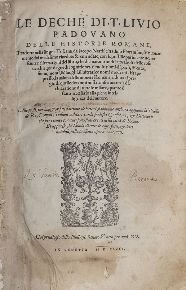 UN VOLUME IN FOGLIO LE DECHE DI TITO LIVIO, 1547