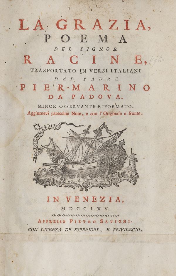 UN VOLUME RACINE LA GRAZIA, 1765