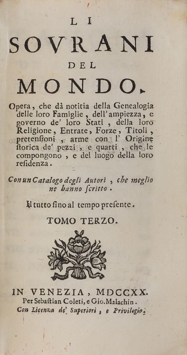 TRE VOLUMI LI SOVRANI DEL MONDO