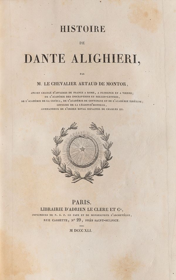 UN VOLUME DANTE EDIZIONE FRANCESE