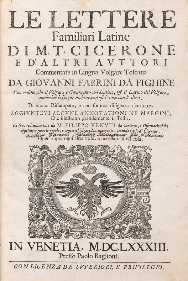 UN VOLUME LETTERE DI CICERONE, 1683