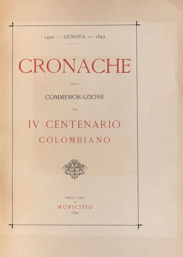 VOLUME ILLUSTRATO CRONACHE COLOMBIANE