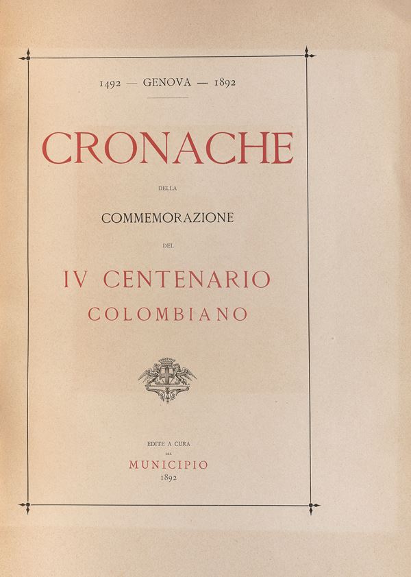 VOLUME ILLUSTRATO CRONACHE COLOMBIANE