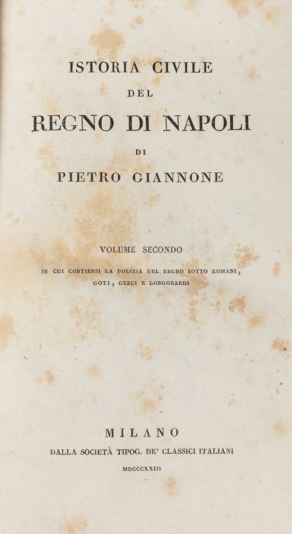 STORIA DI NAPOLI DI PIETRO GIANNONE