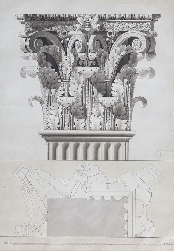 INCISIONE PROGETTO DI CAPITELLO CORINZIO