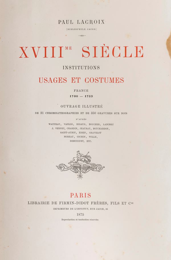 VOLUME LA VITA AL XVIII SECOLO