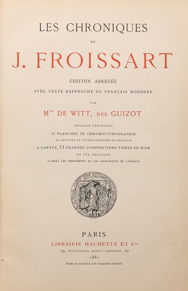 VOLUME J FROISSART IN BELLA LEGATURA