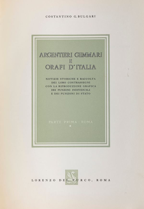 DUE VOLUMI BULGARI ARGENTIERI E ORAFI D'ITALIA