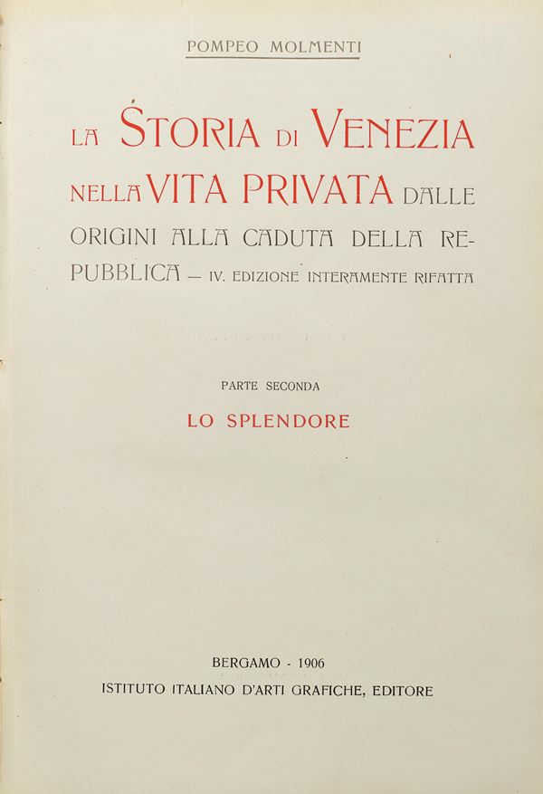 DUE VOLUMI MOLMENTI STORIA DI VENEZIA